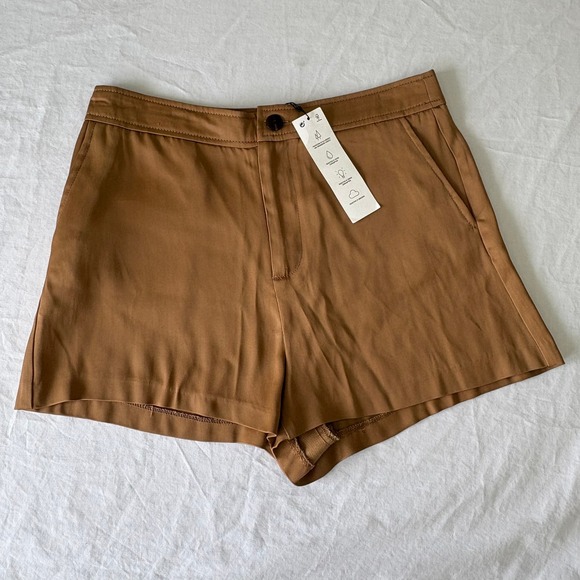 Zara Pants - NWT Zara Camel Brown High Waisted Tailored Shorts 100% Viscose Dressy 8757/607 S